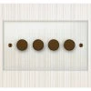 4 Gang 100W 2 Way LED (Trailing Edge) Dimmer Crystal Clear (Bronze) LED Dimmer