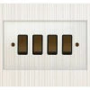 4 Gang Centre Off Retractive Switch Crystal Clear (Bronze) Retractive Centre Off Switch