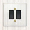 2 Gang Combination 1 x 20amp Intermediate Switch + 1 x 20amp 2 Way Light Switch Crystal Clear (Black) Intermediate Switch and Light Switch Combination