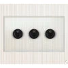 3 Gang 20 Amp 2 Way Toggle Light Switches Crystal Clear (Black) Toggle (Dolly) Switch