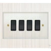 4 Gang 20 Amp 2 Way Light Switches Crystal Clear (Black) Light Switch
