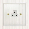 2 Amp Round Pin Plug Socket Crystal Clear (White) Round Pin Unswitched Socket (For Lighting)