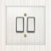 2 Gang Centre Off Retractive Switch Crystal Clear (White) Retractive Centre Off Switch