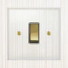 1 Gang Centre Off Retractive Switch : White Trim Crystal Clear (Polished Brass) Retractive Centre Off Switch