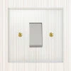 45 Amp Double Pole Switch : White Trim Crystal Clear (Polished Brass) Cooker (45 Amp Double Pole) Switch