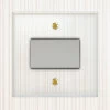 Fan Isolator Switch : White Trim Crystal Clear (Polished Brass) Fan Isolator