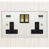 More information on the Crystal Clear (Polished Brass) Crystal Clear Plug Socket with USB Charging