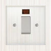 45 Amp Cooker Switch with Neon : White Trim Crystal Clear (Polished Chrome) 50 Amp Double Pole Switch (Cooker)