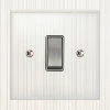 1 Gang Retractive Switch : White Trim Crystal Clear (Satin Chrome) Retractive Switch
