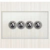 4 Gang Retractive Push Button Switch Crystal Clear (Satin Chrome) Retractive Switch