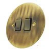 Without Neon - Fused outlet with on | off switch : Black Trim Disc Antique Brass Switched Fused Spur