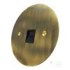 1 Gang - Single master telephone point (only 1 master point required per line - use extension sockets for additional points) : Black Trim Disc Antique Brass Telephone Master Socket