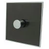 Dorchester Black Nickel Chrome Trim Push Light Switch - 2