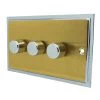 Duo Satin Brass / Polished Chrome Edge LED Dimmer - 1