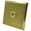 1 Gang 20 Amp 2 Way Toggle (Dolly) Light Switch Duo Premier Plus Satin Brass (Cast) Toggle (Dolly) Switch
