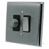 2 Gang Combination : 1 x 400w 2 Way Dimmer Switch + 1 x 20amp 2 Way Light Switch : Black Trim