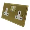 2 Gang - Double 13 Amp Switched Plug Socket : White Trim