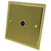 Single Isolated TV | Coaxial Socket : White Trim Duo Premier Satin Brass TV Socket