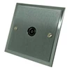 Single Isolated TV | Coaxial Socket : Black Trim