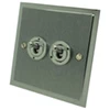 2 Gang Toggle Combination : 1 x 20 Amp Intermediate Toggle Switch + 1 x 20 Amp 2 Way Toggle Switch Duo Premier Satin Chrome Intermediate Toggle Switch and Toggle Switch Combination