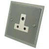 5 Amp Round Pin Unswitched Socket : White Trim Duo Premier Satin Chrome Round Pin Unswitched Socket (For Lighting)
