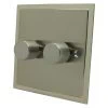Duo Premier Satin Nickel LED Dimmer and Push Light Switch Combination - 1