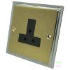 More information on the Duo Satin Brass / Polished Chrome Edge Duo Round Pin Unswitched Socket (For Lighting)
