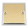 Duo Satin Brass / Polished Chrome Edge Blank Plate - 1