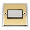 Three pole fan isolator on | off switch : Black Trim Duo Satin Brass / Polished Chrome Edge Fan Isolator