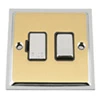 Duo Satin Brass / Polished Chrome Edge Switched Fused Spur - 1