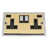More information on the Duo Satin Brass / Polished Chrome Edge Duo Plug Socket with USB Charging