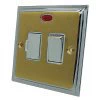 Duo Satin Brass / Polished Chrome Edge Switched Fused Spur - 3