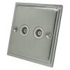 2 Gang - Standard aerial point with 2 outlets : White Trim