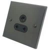 5 Amp Round Pin Unswitched Socket : Black Trim Edwardian Classic Bronze Round Pin Unswitched Socket (For Lighting)