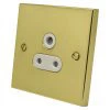 5 Amp Round Pin Unswitched Socket : White Trim Edwardian Elite Polished Brass Round Pin Unswitched Socket (For Lighting)