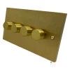 4 Gang 100W 2 Way LED (Trailing Edge) Dimmer (Min Load 1W, Max Load 100W) Edwardian Classic Satin Brass LED Dimmer
