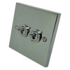 2 Gang 20 Amp 2 Way Toggle (Dolly) Light Switches Edwardian Classic Polished Chrome Toggle (Dolly) Switch