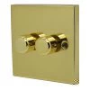Edwardian Classic Polished Brass LED Dimmer and Push Light Switch Combination - 1