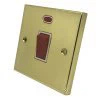 45 Amp Double Pole Switch - Single Plate : White Trim Edwardian Classic Polished Brass Cooker (45 Amp Double Pole) Switch