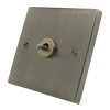 1 Gang 20 Amp 2 Way Toggle (Dolly) Light Switch Edwardian Elite Antique Brass Toggle (Dolly) Switch