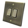 More information on the Edwardian Elite Antique Brass Edwardian Elite Intermediate Switch and Light Switch Combination