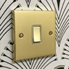 Edwardian Elite Polished Brass Retractive Centre Off Switch - 2