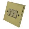 Edwardian Elite Polished Brass Retractive Centre Off Switch - 2