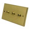 Edwardian Elite Polished Brass Intermediate Toggle Switch and Toggle Switch Combination - 1