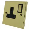Edwardian Elite Polished Brass Switched Plug Socket - 1