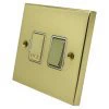 13 Amp Switched Fused Spur : White Trim Edwardian Elite Polished Brass Switched Fused Spur