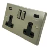 Edwardian Elite Satin Nickel Plug Socket with USB Charging - 3