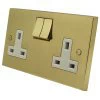 Edwardian Premier Plus Polished Brass (Cast) Switched Plug Socket - 1