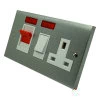 45 Amp Double Pole Switch with Neon - Double Plate : White Trim