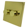 Edwardian Supreme Polished Brass Push Intermediate Light Switch - 1